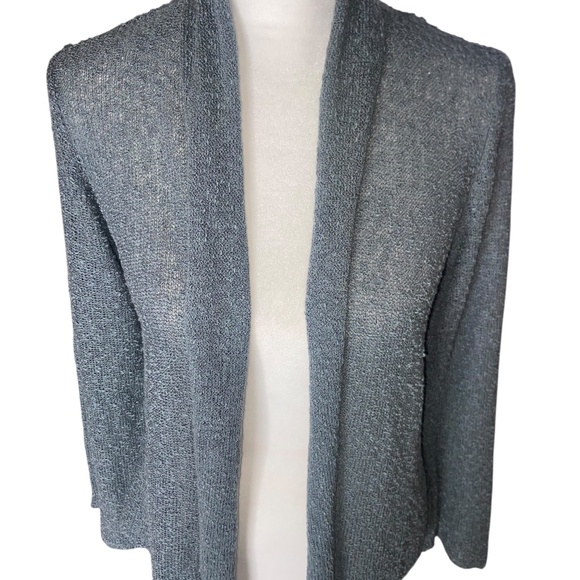 Windi River Gray Open Weave Draped Cardigan Size Small - Picture 2 of 16